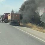 Eskişehir’de Seyir Halindeki Tırın Dorsesinde Yangın Çıktı