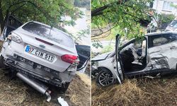 Bilecik-Eskişehir yolunda otomobil şarampole uçtu: 4 yaralı