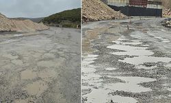 Eskişehir’de köstebek yuvasına dönen yol tepki çekiyor