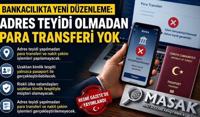 Bankacılıkta Yeni Düzenleme: Adres Teyidi Olmadan Para Transferi Yok