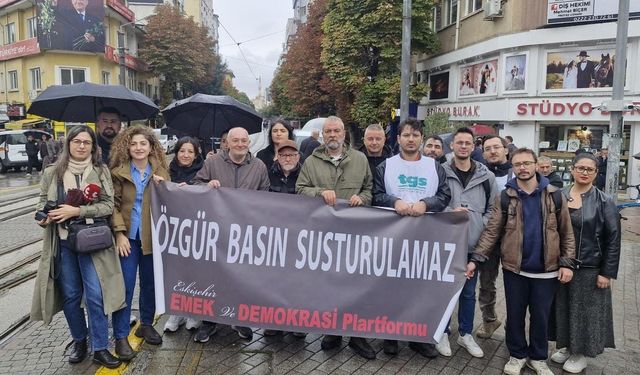 Eskişehir’de gazetecilerden Halk TV tepkisi: “Özgür basın susturulamaz”