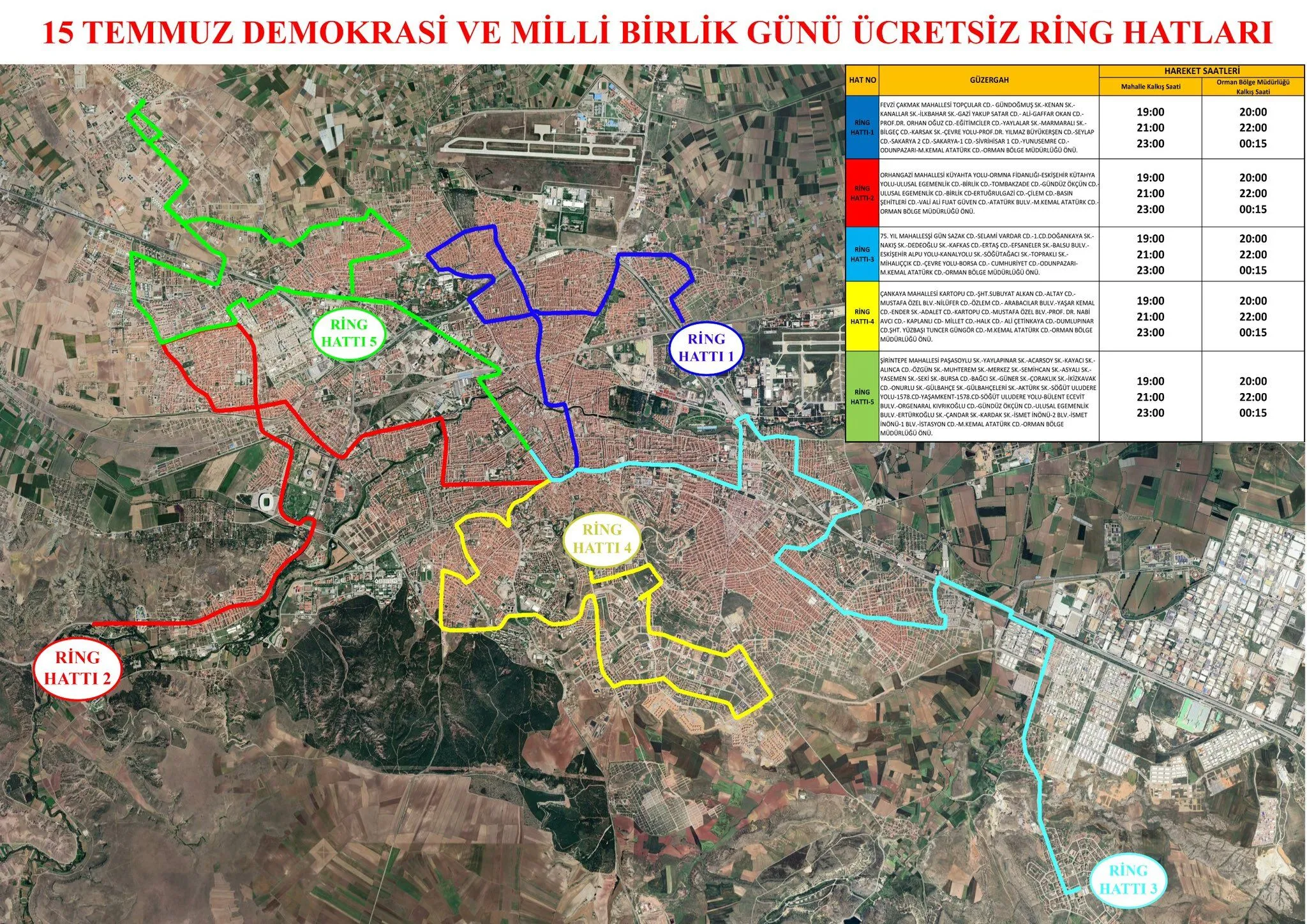 Eskisehir Buyuksehir Belediyesi Duyurdu 15 Temmuzda Ucretsiz Ring Seferleri Duzenlenecek